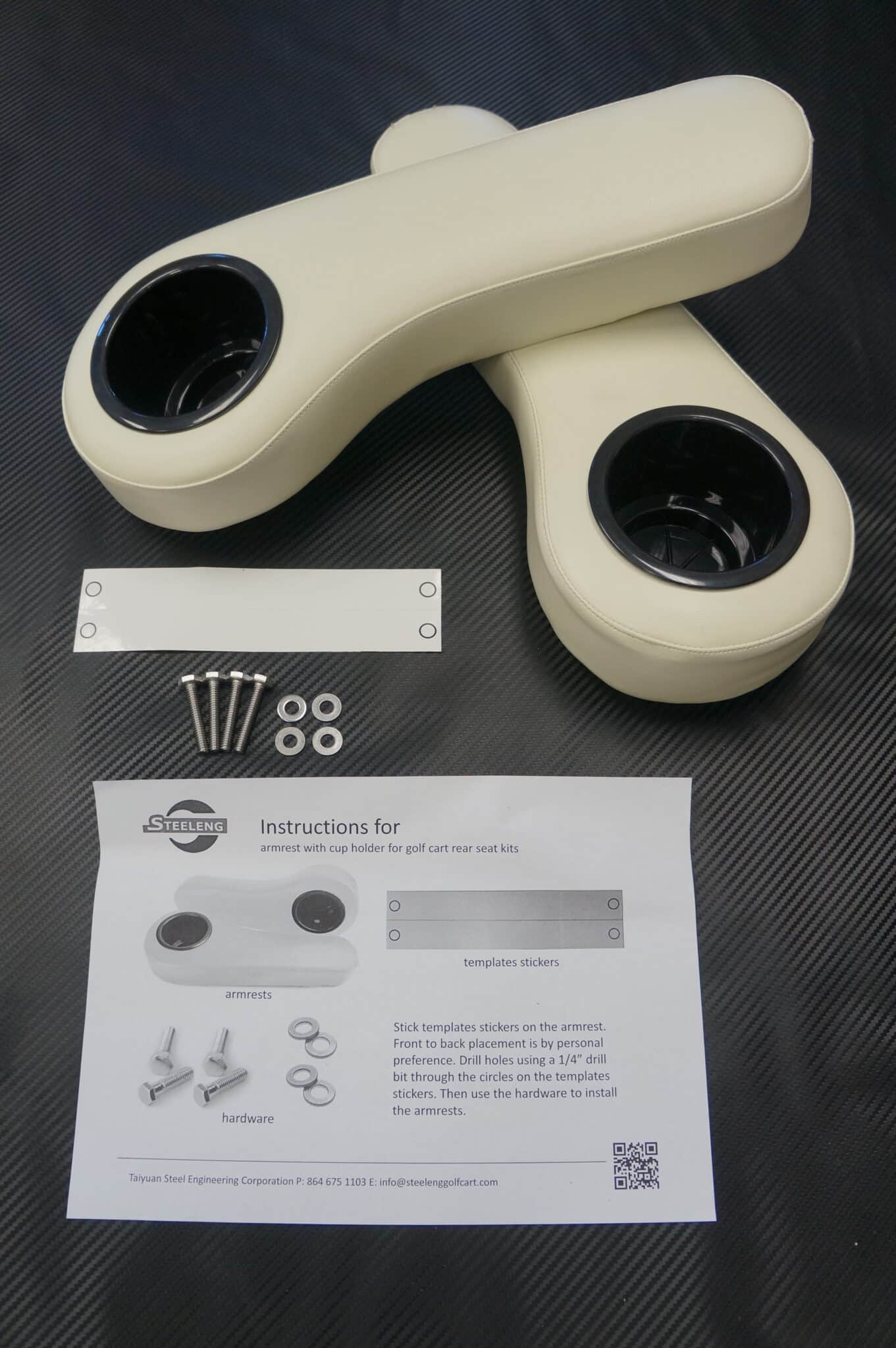 BNDL-SFTX09-SC0023 – NOMAD Rear Flip Seat – EZGO TXT / White Cushion Set