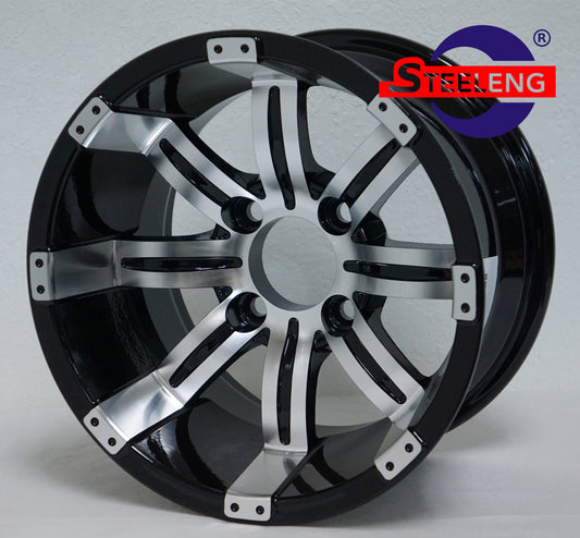 WH1234 – SGC 12″ Tempest Machined/Black Wheel – Aluminum Alloy