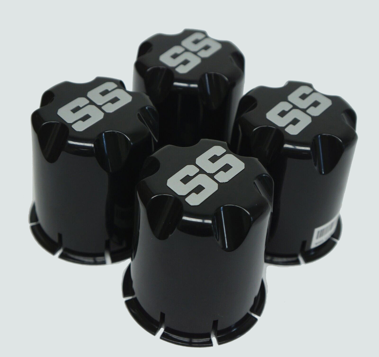 BNDL-WH1414 – STEELENG 14″ Black ‘VAMPIRE’ Aluminum Wheels (SET OF 4 with Center Caps and Lug Nuts)