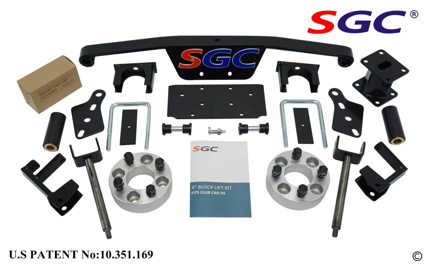 LKDS03 – SGC Lift Kit – 4″ Block (Spindle Extension) for Club Car DS (1982-2010)