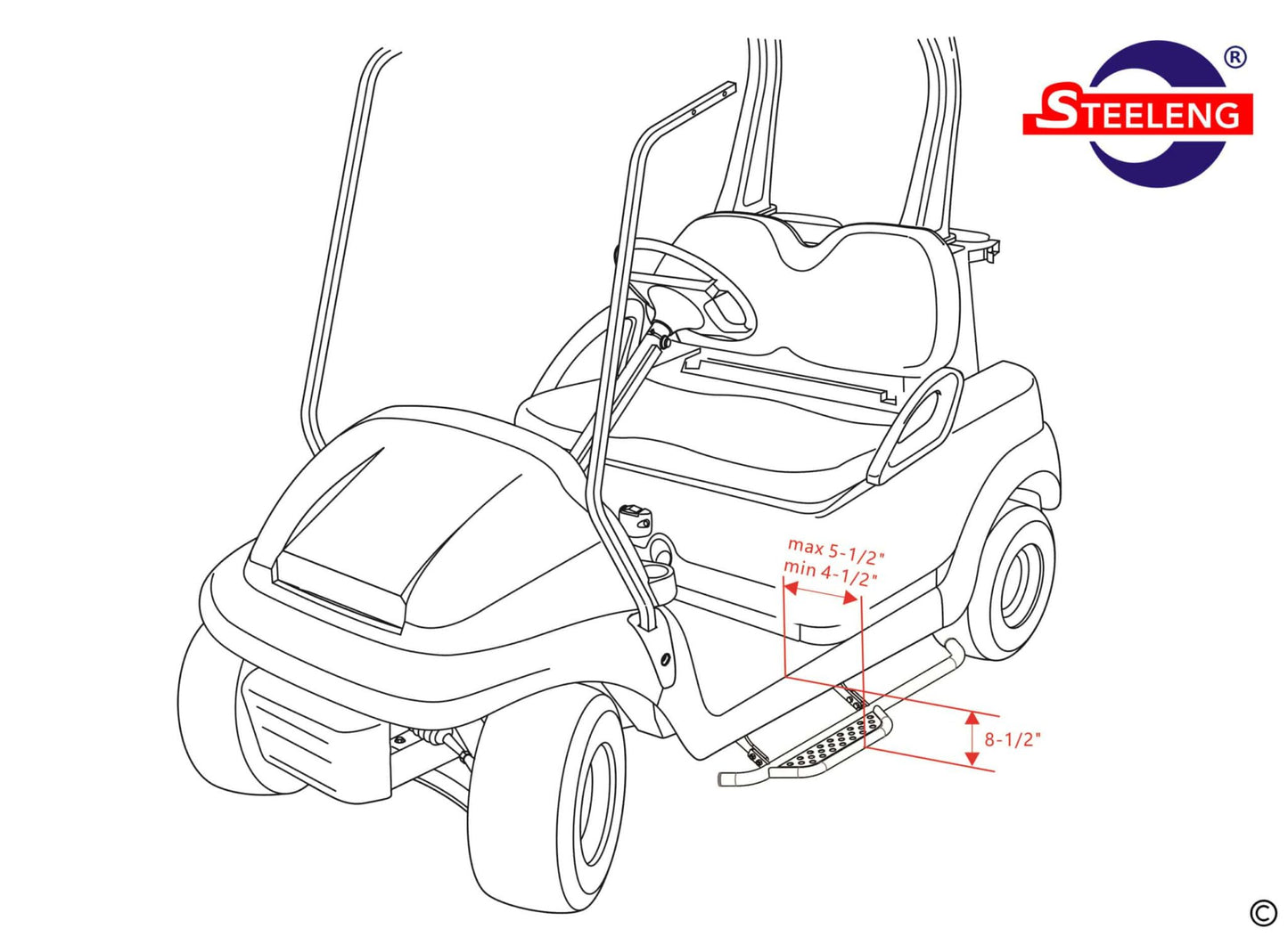 NBPR01 – SGC Nerf Bars (Running Boards) for Club Car Precedent (set of 2)