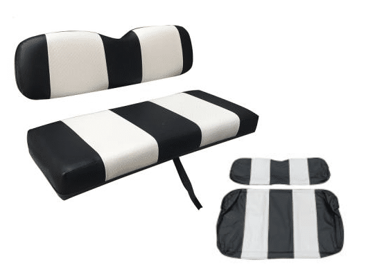 SCRX03 – SGC Cushion Set for STEELENG Rear Flip Seat – Two-Tone Black-White for EZGO RXV