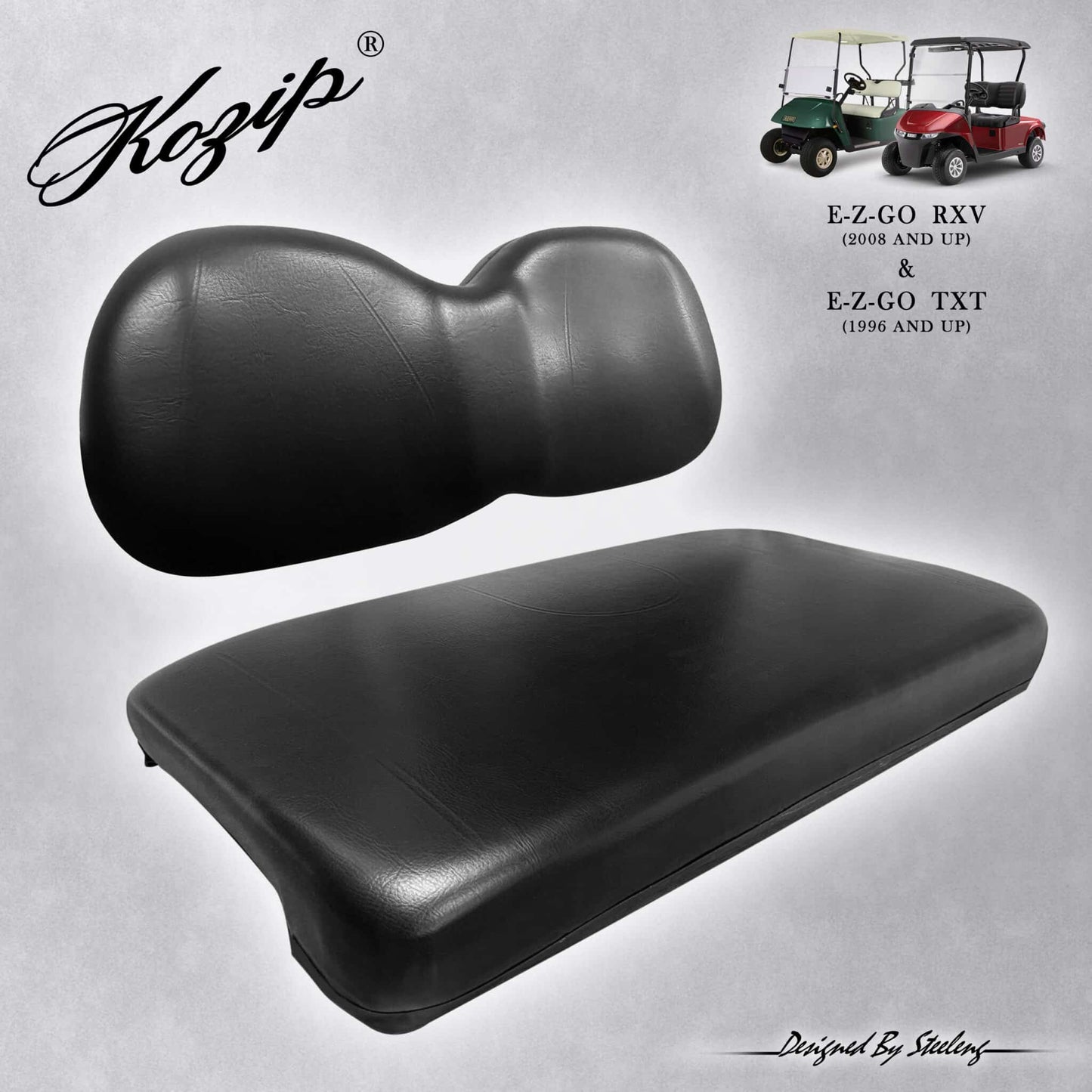 SCTX06 – Kozip Cushion Set Front Seat for EZGO TXT and RXV – Black