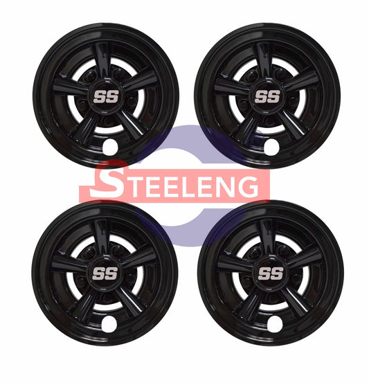 WC0802 – SGC 8″ Wheel Covers Glossy Black finish SS design (set of 4)