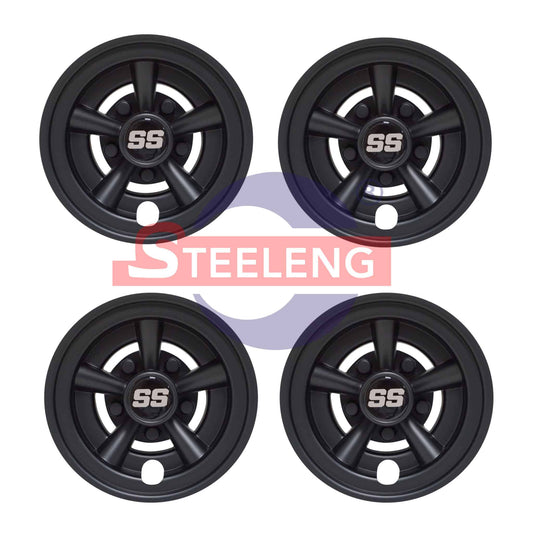 WC0803 – SGC 8″ Wheel Covers Matte Black finish SS design (set of 4)