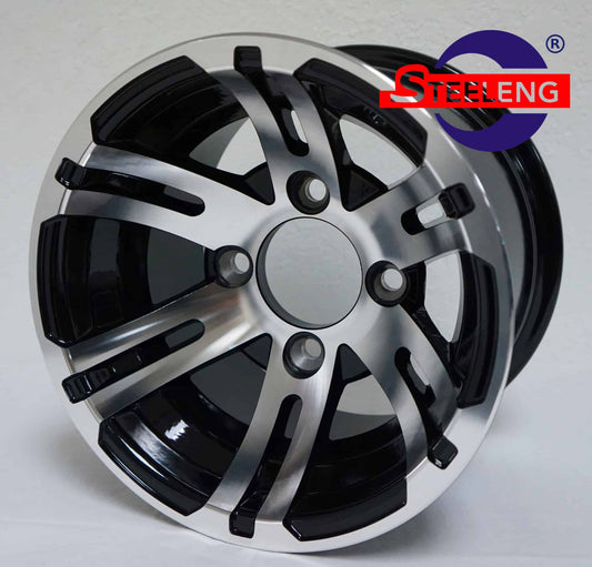 WH1004 – SGC 10″ Bulldog Machined/Black Wheel – Aluminum Alloy