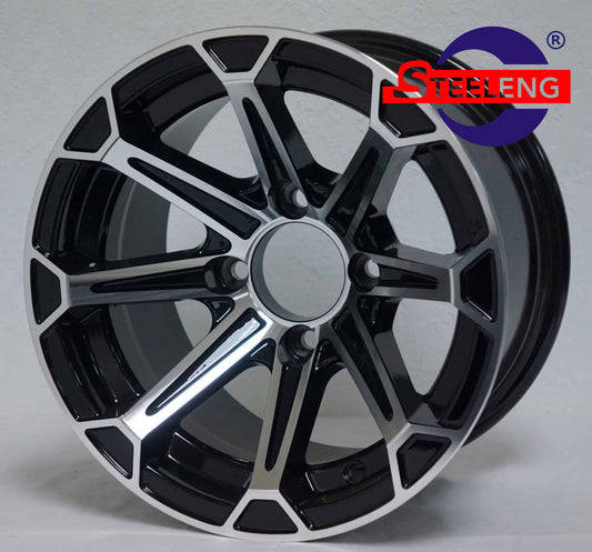 WH1204 – SGC 12″ Fang Machined/Black Wheel – Aluminum Alloy