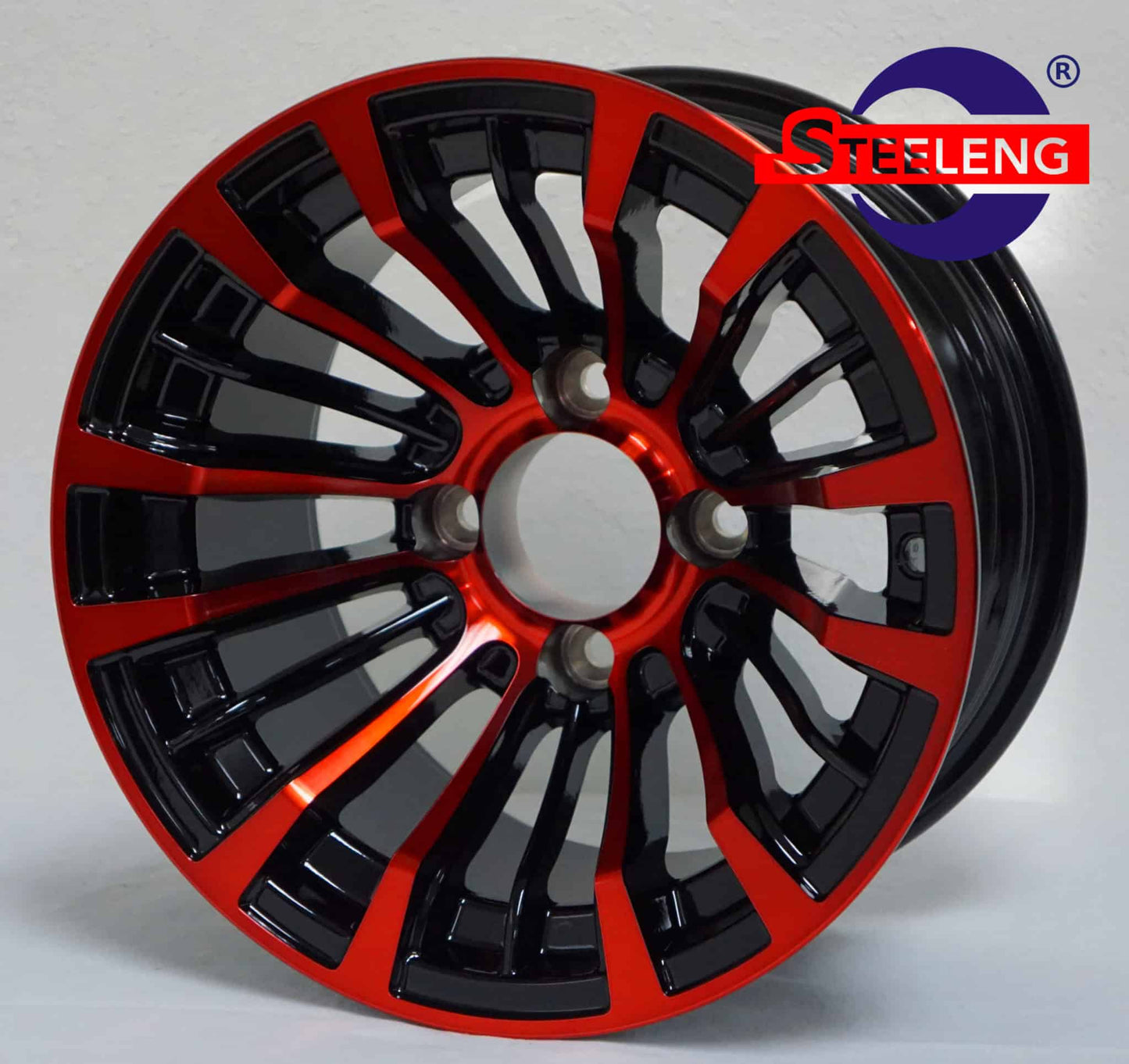 WH1220 – SGC 12″ Matador Red/Black Wheel – Aluminum Alloy