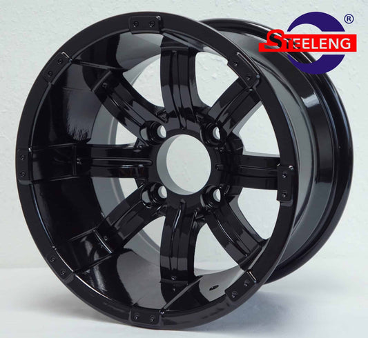 WH1407 – SGC 14″ x 7″ Tempest Glossy Black Wheel – Aluminum Alloy