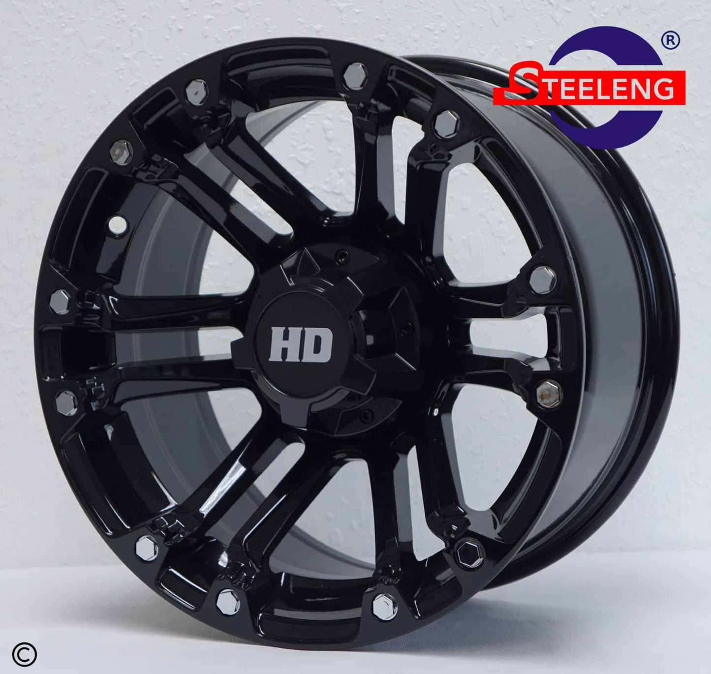 WH1423 – SGC 14″ x 7″ Rhino Glossy Black Wheel – Aluminum Alloy