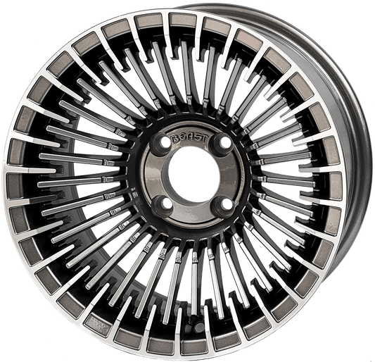 WH1453 – SGC 14″ Piranha Machined Gunmetal Wheel – Aluminum Alloy