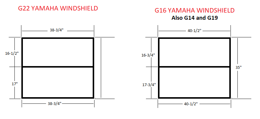 WSYM03 – SGC Windshield Tinted Foldable for YAMAHA G14 / G16/ G19 (1995-2003)